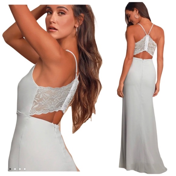 Lulus Dresses & Skirts - NEW Story of a Starry Night dress LuLus long grey evening prom formal dance Sml